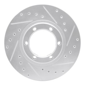 Audi S6 Brake Rotor (1) - Rear Right - R1 Concepts - Drilled & Slotted - Silver - `07-`11